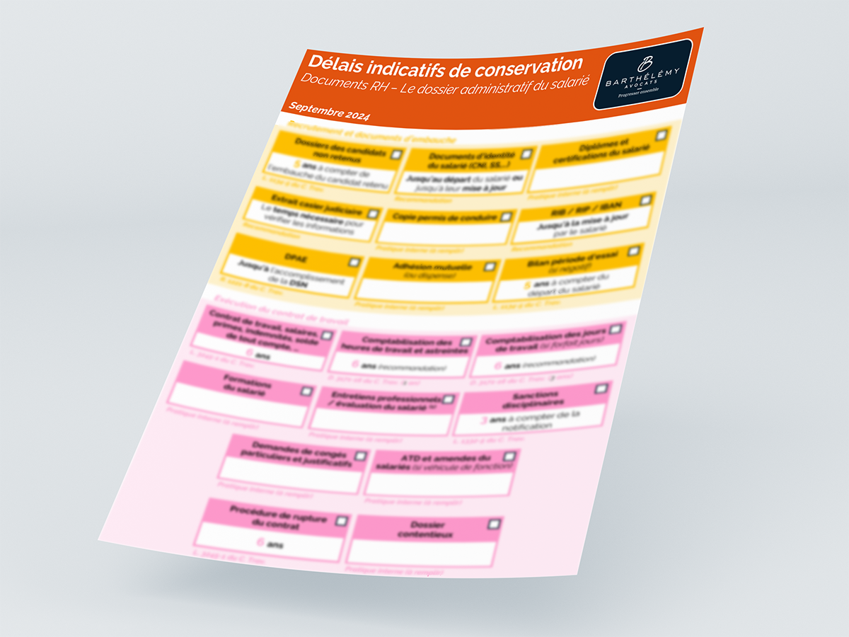 Image illustrant l'infographie Délais de conservation des documents