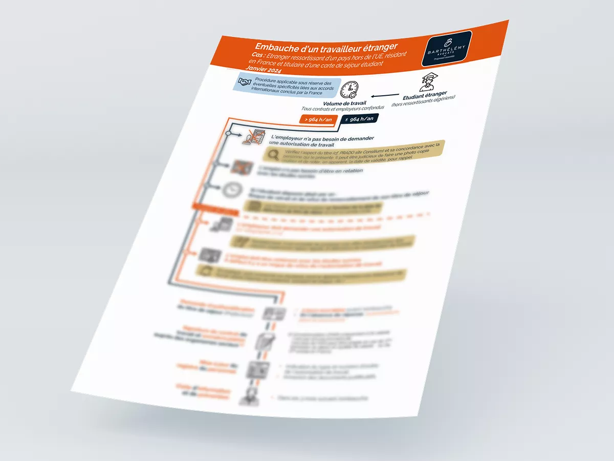 Image illustrant l'infographie Embauche d'un travailleur étranger - Etudiant pendant ses études