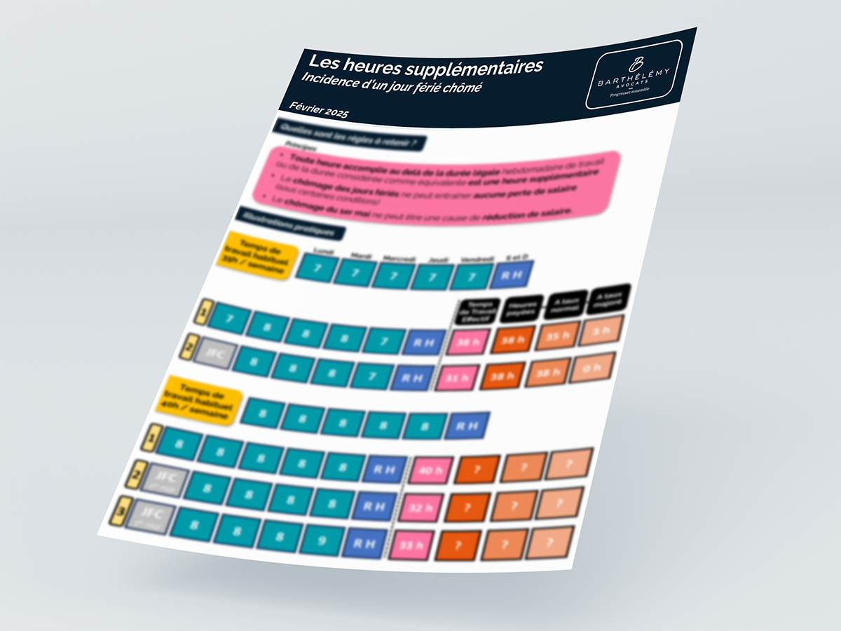 Image illustrant l'infographie Heures supplémentaires et jours fériés
