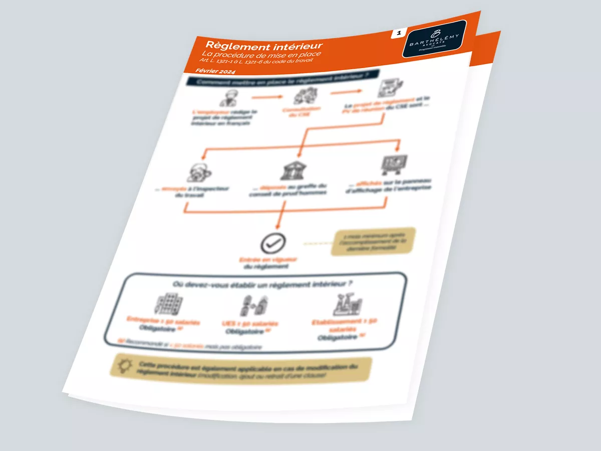 Image illustrant l'infographie Kit - Règlement intérieur - Mise en place