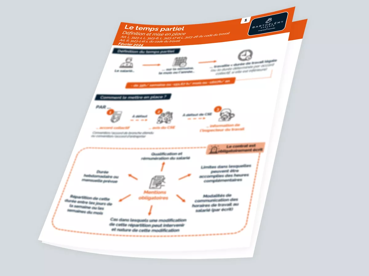 Image illustrant l'infographie Kit - Temps partiel - Mise en place