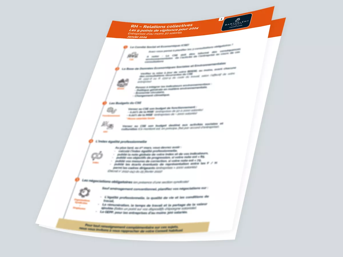 Image illustrant l'infographie Kit - Vigilances sociales - Relations collectives