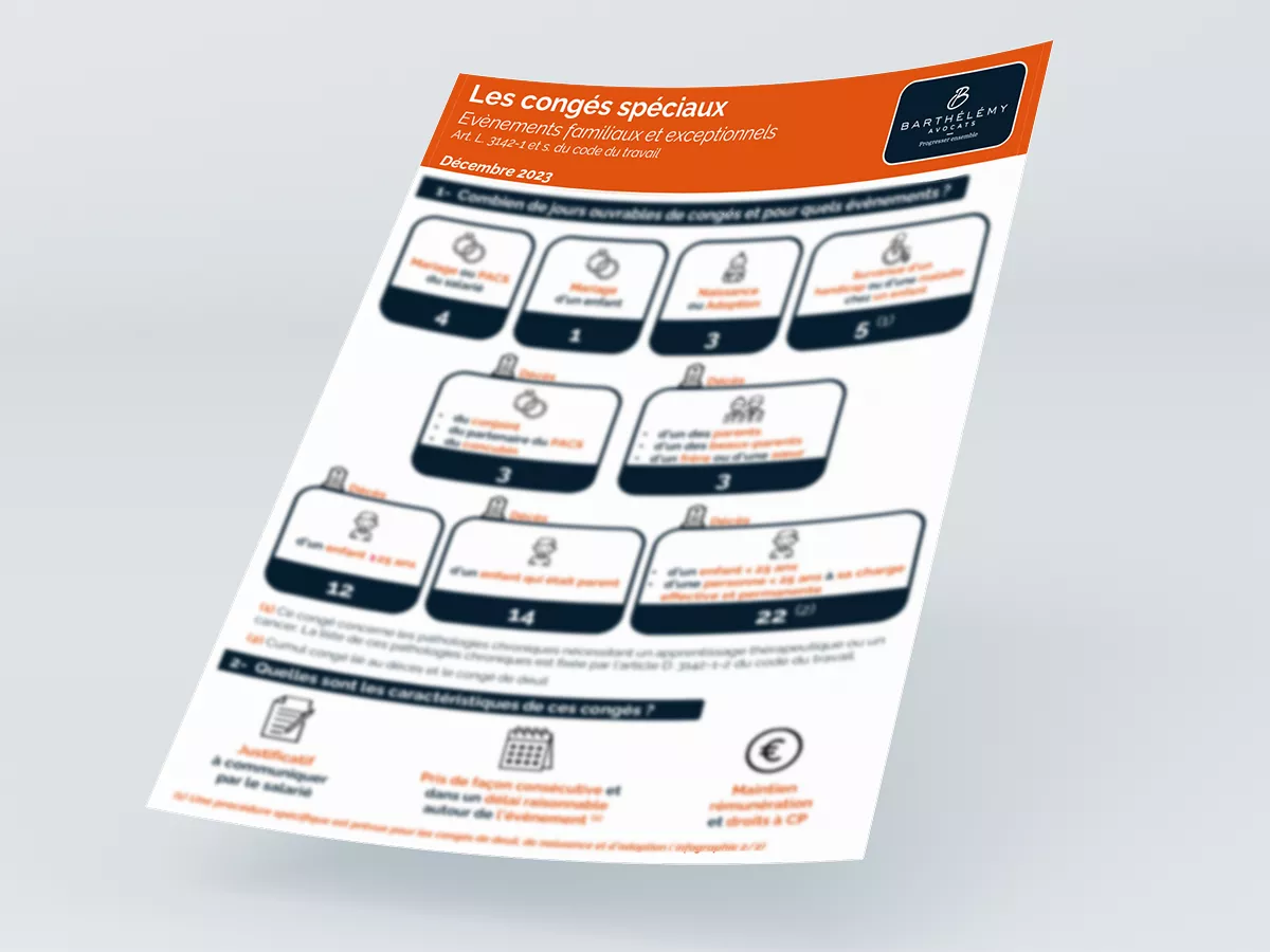 Image illustrant l'infographie Kit - Congés pour évènements familiaux